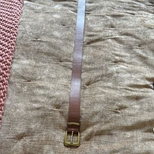 Madewell Brown Leather Belt with Gold Buckle